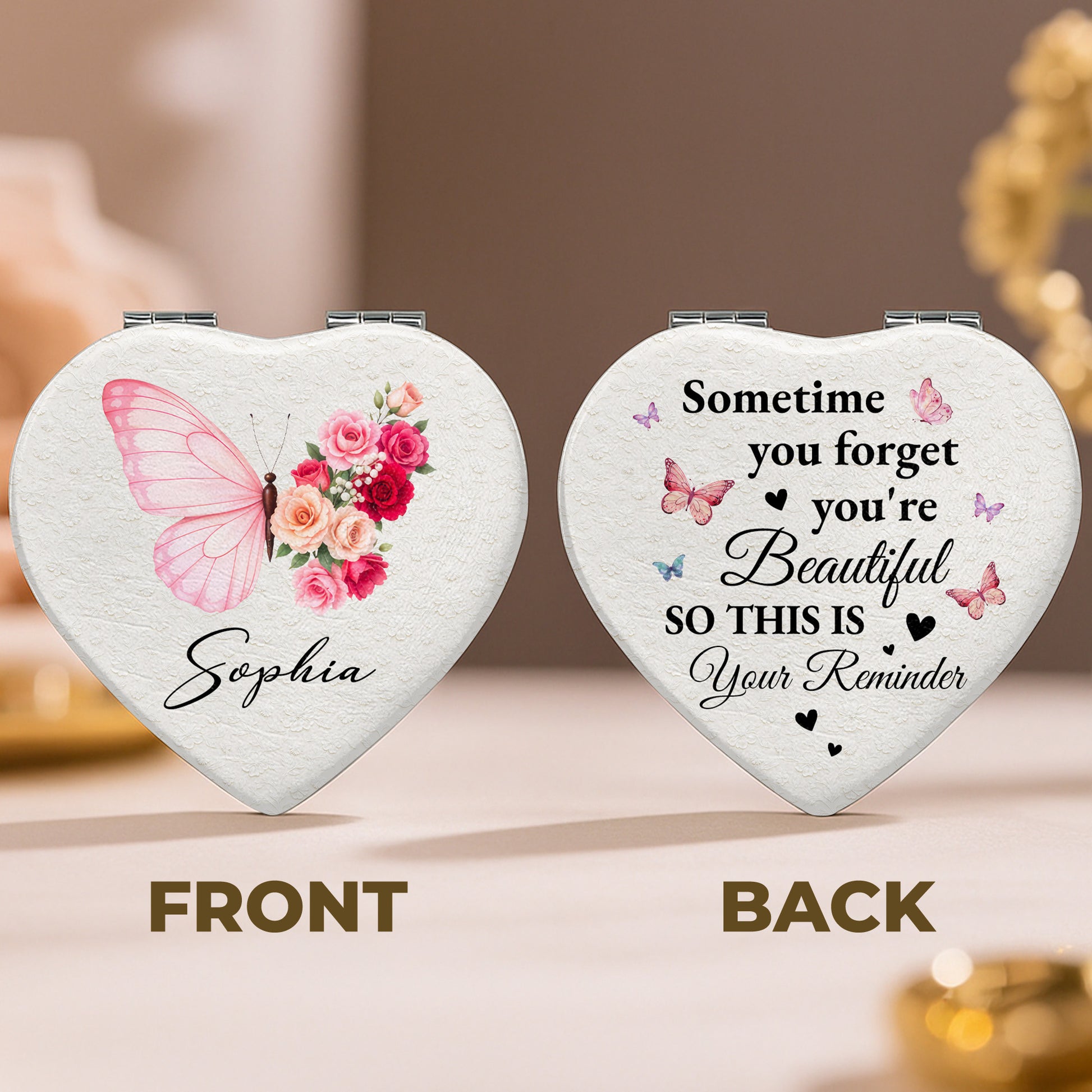 To My Beautiful, Butterfly And Flowers Design