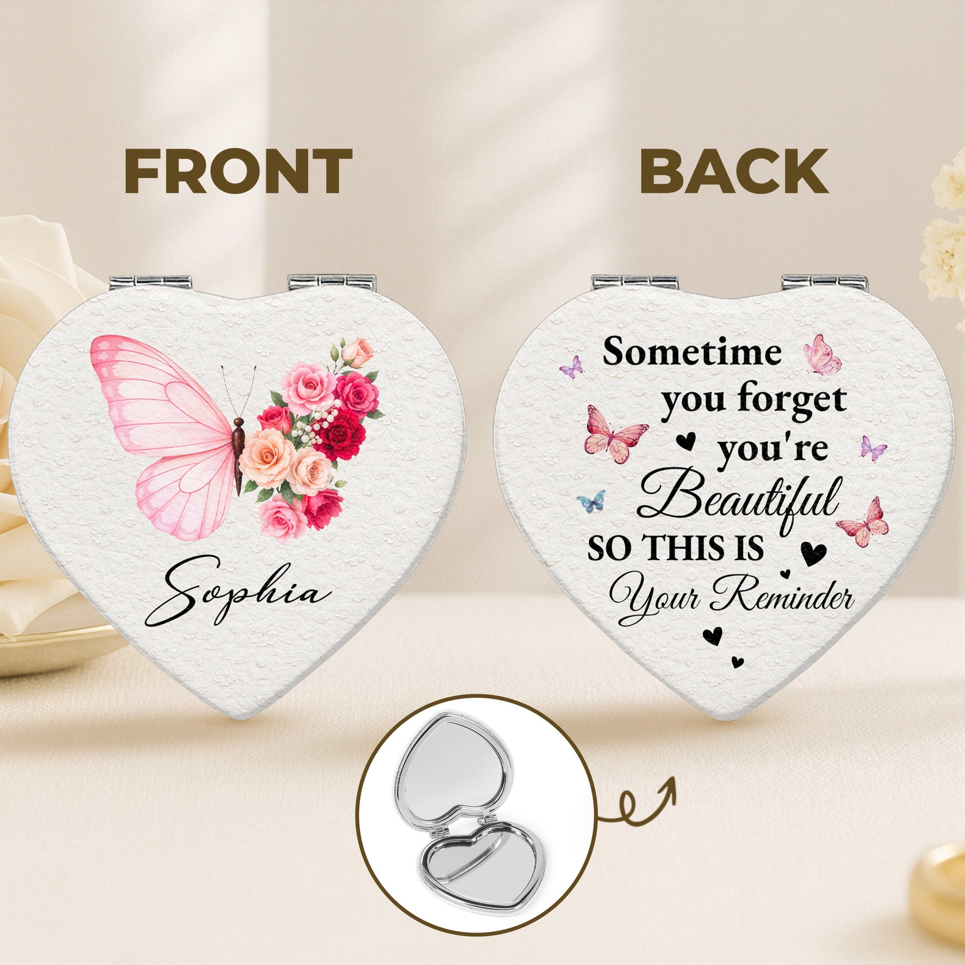 To My Beautiful, Butterfly And Flowers Design