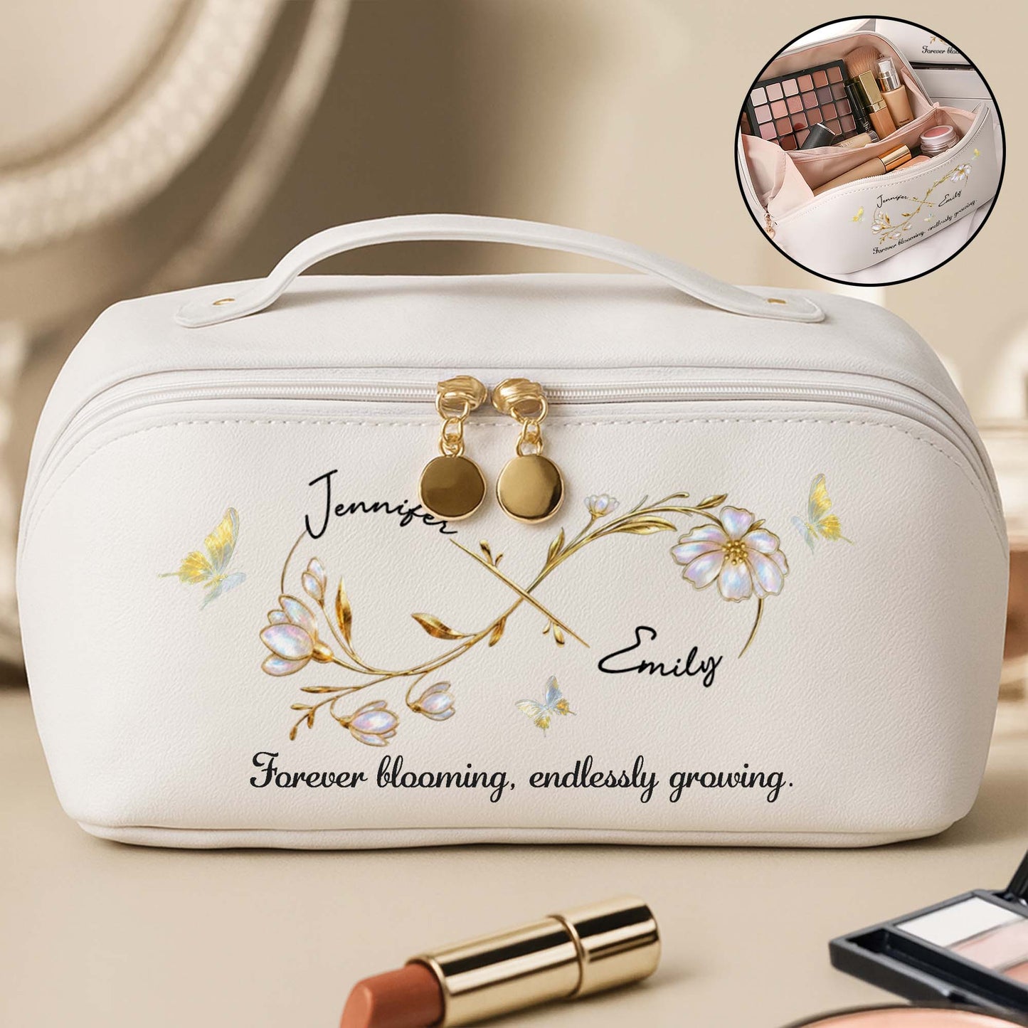 Forever Blooming, Endlessly Growing, Flowers And Butterfly