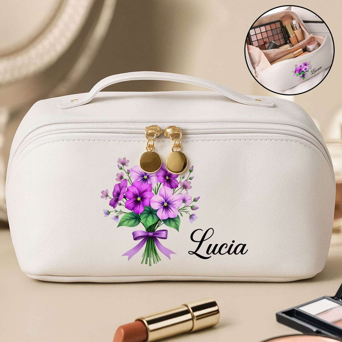 Customize This Floral Beauty With Your Preferred Name And Flowers