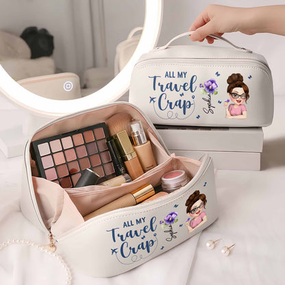 All My Travel Cr*p With Flowers And Cartoon Character