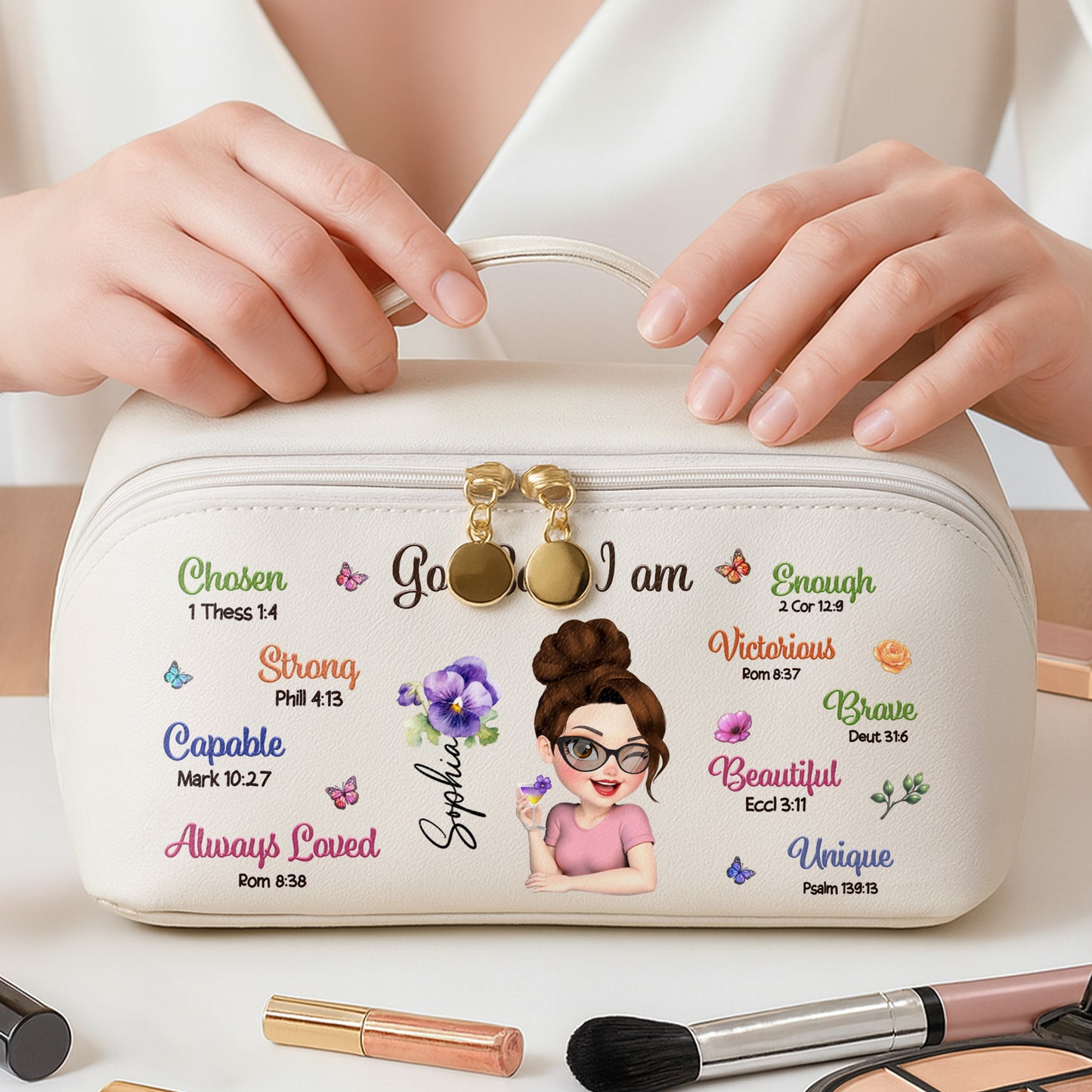 God I Am, Personalized Character And Flowers