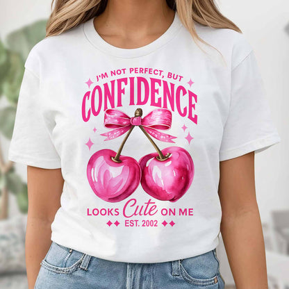 Confidence Looks Cute Cherries Bow Design