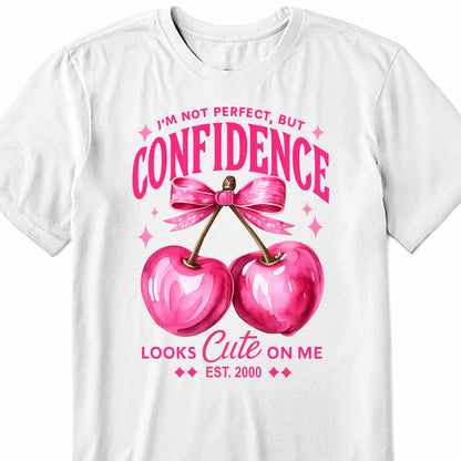 Confidence Looks Cute Cherries Bow Design
