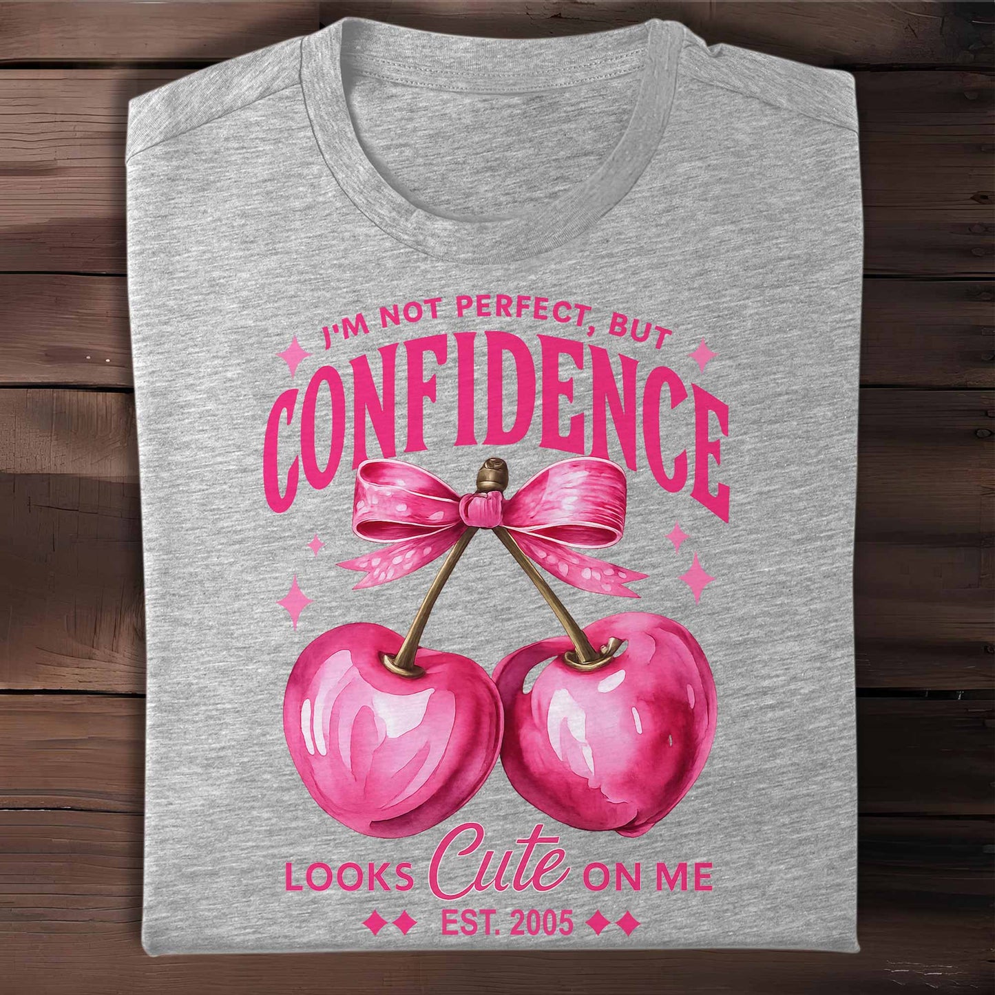 Confidence Looks Cute Cherries Bow Design