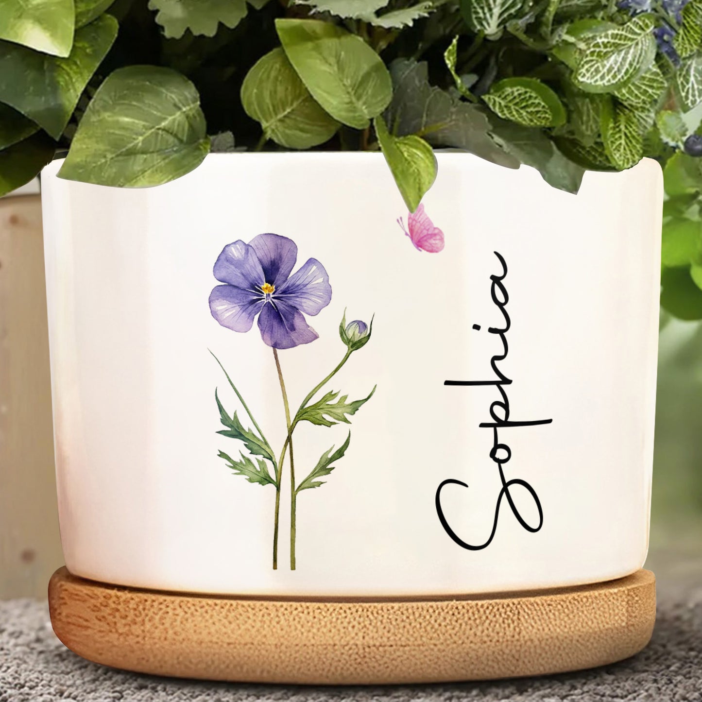 Personalized Beautiful Flower And Butterfly Design