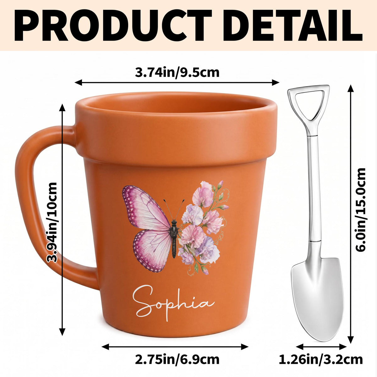 Where Life Plants You, Bloom With Grace Butterfly And Birth Month Flowers - Personalized Plant Pot Ceramic Mug - DTG119_PLACEM