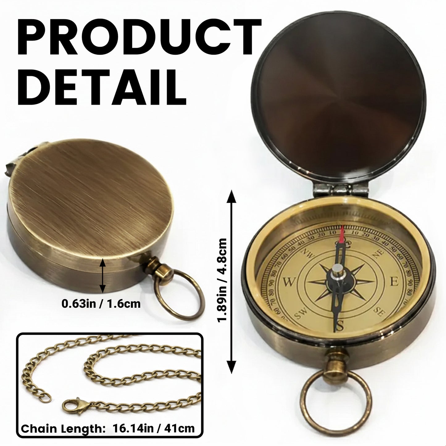 To My Brother Always Remember Personalized Monogram Compass Rose - Personalized Engraved Brass Compass - BRT012_ECPASS