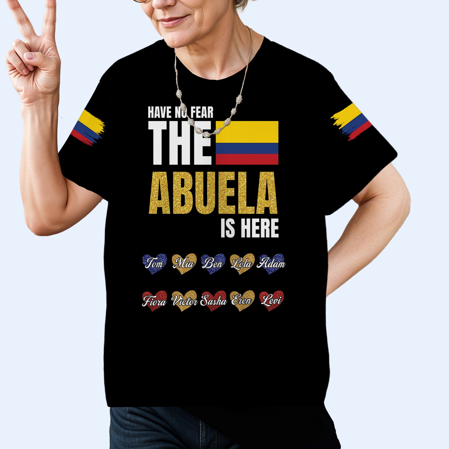 Have No Fear The Abuela Is Here - Personalized Custom Unisex All-Over Printed T-Shirt - HS064_3T