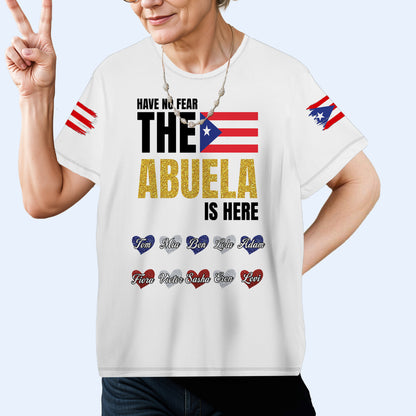 No temas, la abuela está aquí: camiseta unisex personalizada con estampado completo - HS064_3T