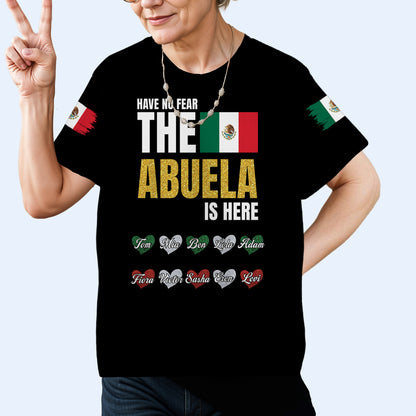 No temas, la abuela está aquí: camiseta unisex personalizada con estampado completo - HS064_3T