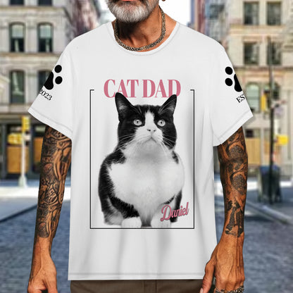 Camiseta unisex personalizada con estampado integral para perros y gatos - Camiseta unisex personalizada con estampado integral - PET003_3T