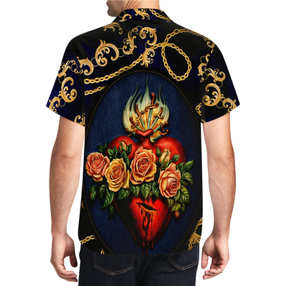 El Sagrado Corazón - Camisa Hawaiana Unisex Personalizada - HW_MX50