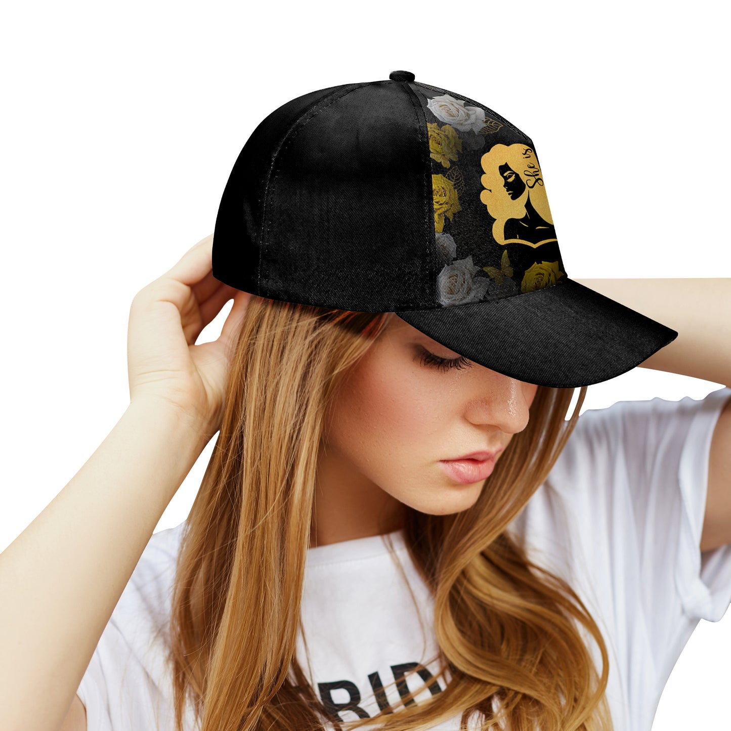 She Is - Gorra de béisbol personalizada con estampado completo - DG066_BAC