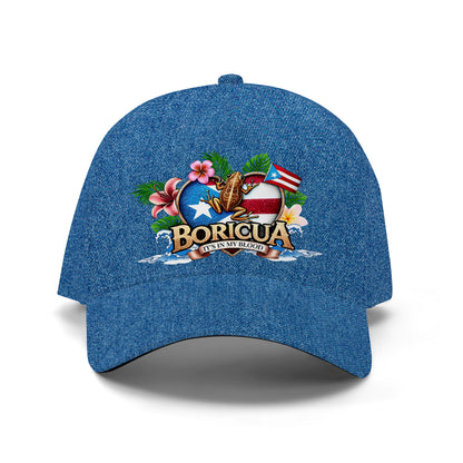 BORICUA. ESTÁ EN MI SANGRE - Gorra personalizada personalizada, gorra de béisbol con estampado completo - LA023_BAC