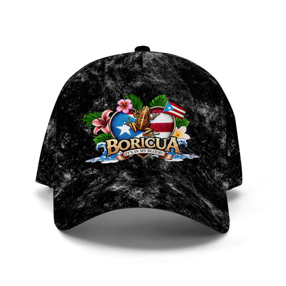 BORICUA. IT'S IN MY BLOOD - Personalized Custom Hat, All Over Print Baseball Cap - LA023_BAC