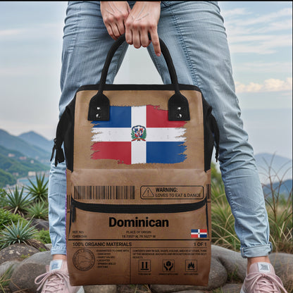 Dominican Nutrition Facts - Personalized Custom Duckbilled Travel Backpack - HS060_DKB