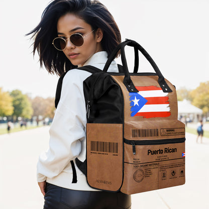 Puerto Rican Nutrition Facts - Personalized Custom Duckbilled Travel Backpack - LA037_DKB