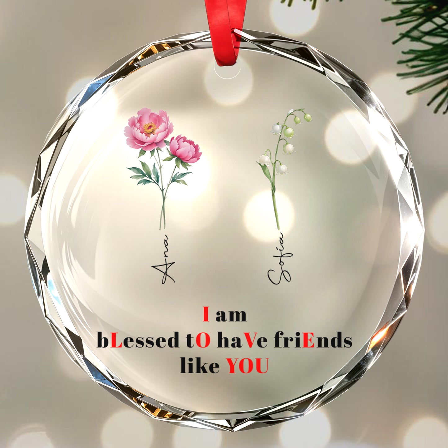 Blessed To Have A Friend Like You Custom Ornament - Personalized Custom Circle Glass Ornament - BST009_CGOR