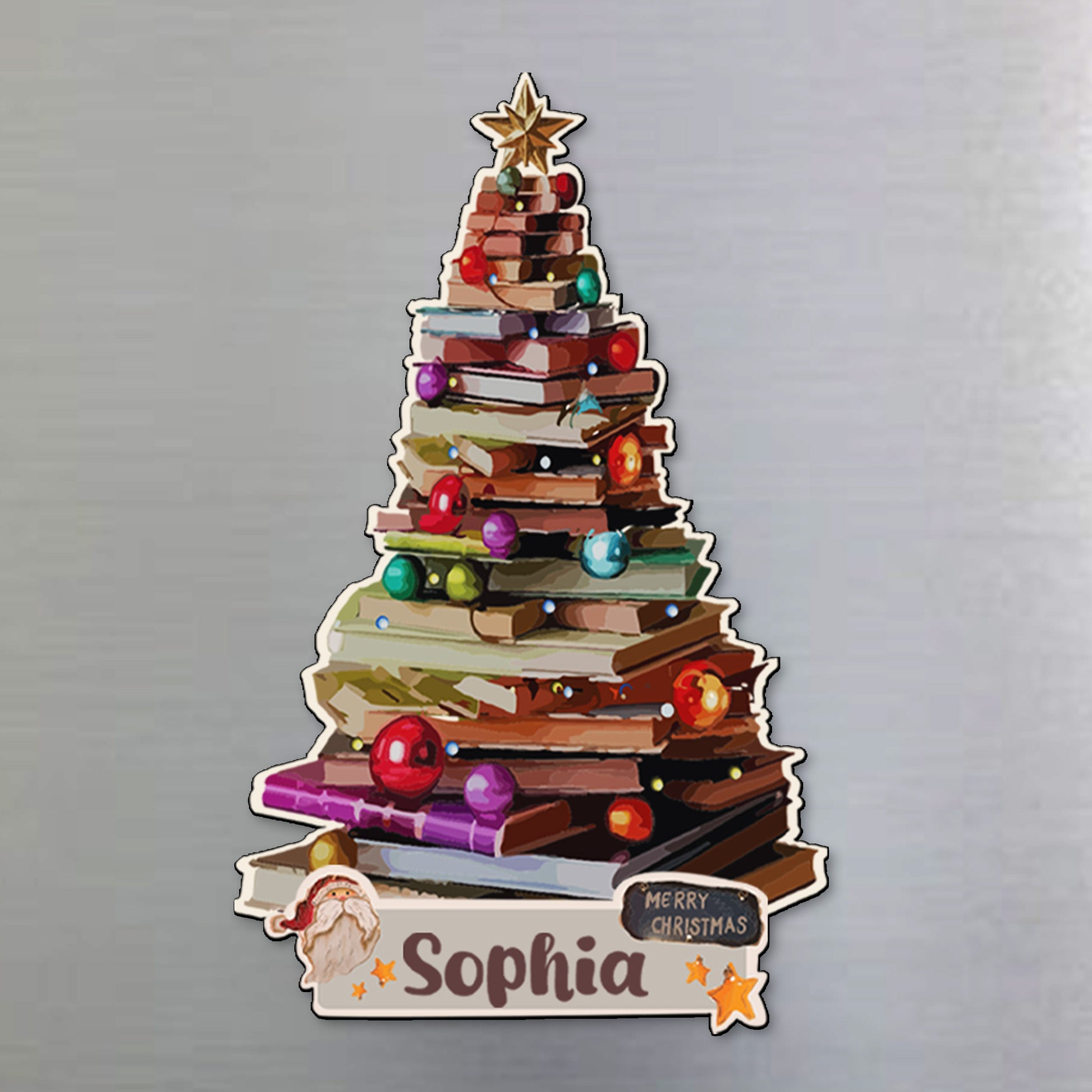 Merry Christmas Tree Filled With Books