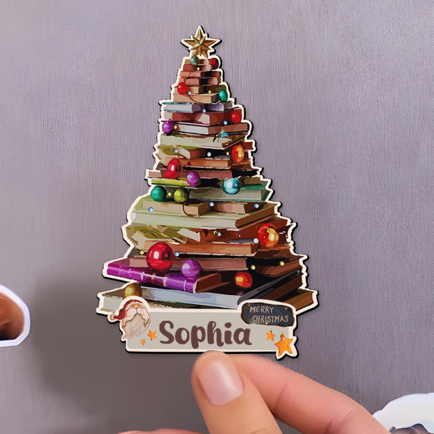 Merry Christmas Tree Filled With Books