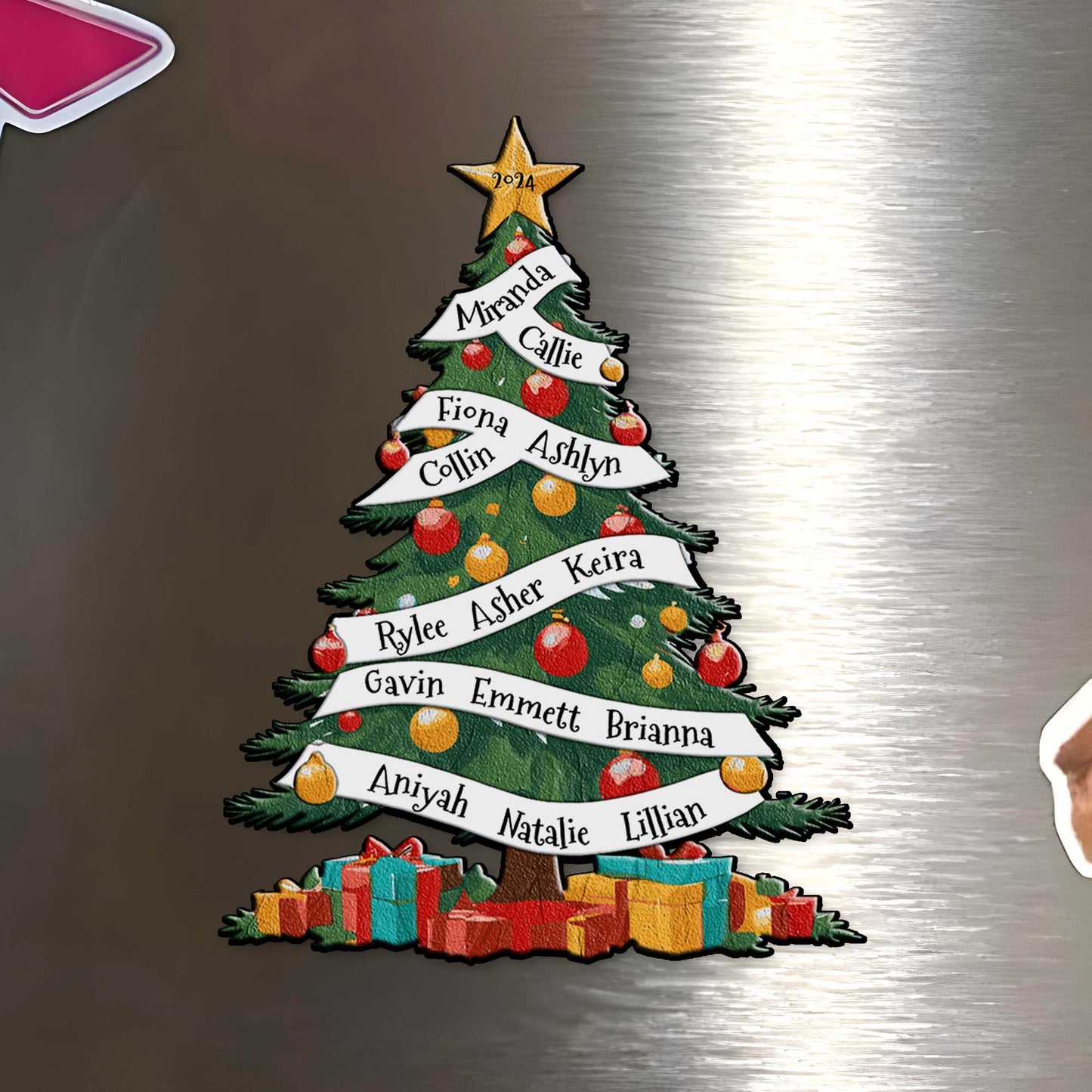 Personalized Family Christmas Tree Magnet