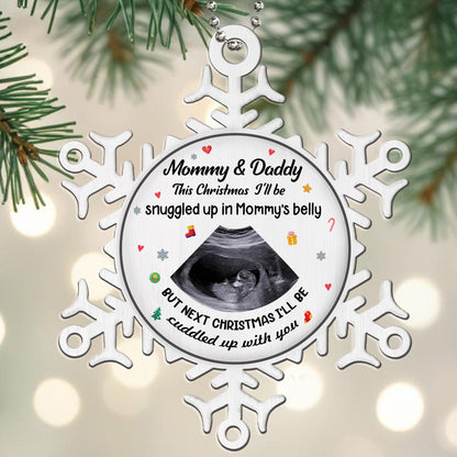 Expectant Christmas Snuggled and Cuddled Announcement