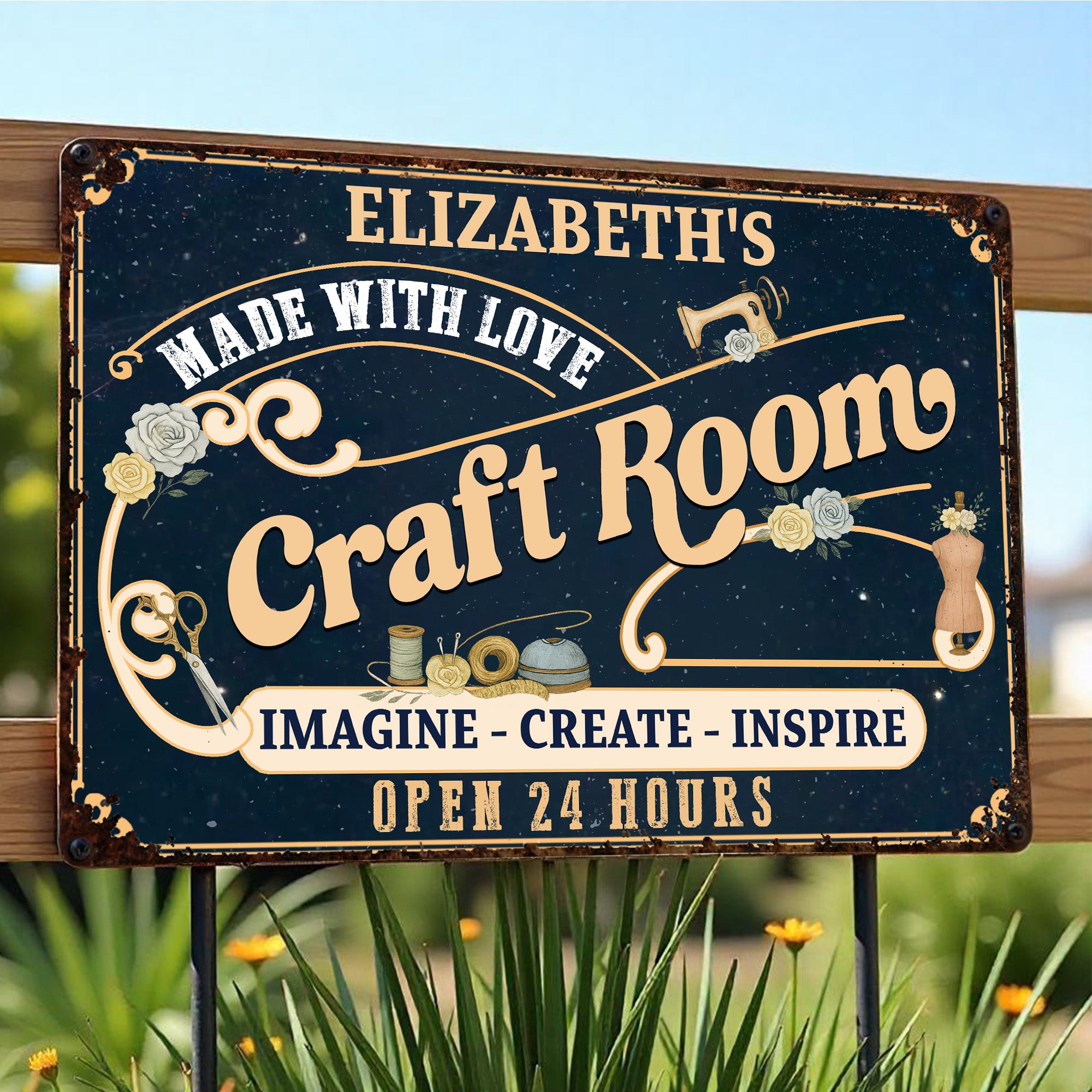 Made With Love Craft Room Inspire Create,Personalized Metal Sign,Gift ...