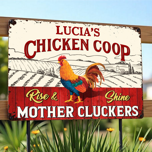 Rise & Shine Mother Cluckers Chicken and Farm Landscape