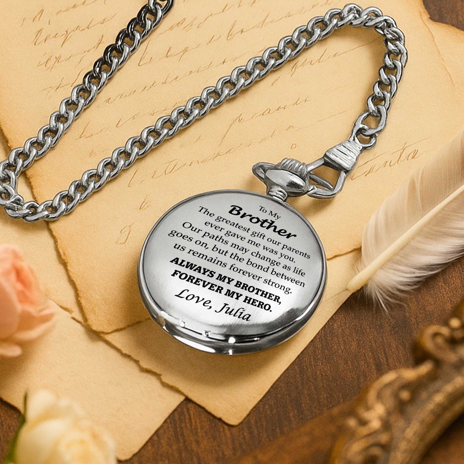 To My Brother, The Greatest Gift, Pocket Watch Design