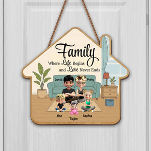 Family Where Life Begins And Love Never Ends, Sofa And House