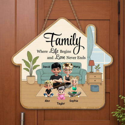 Family Where Life Begins And Love Never Ends, Sofa And House