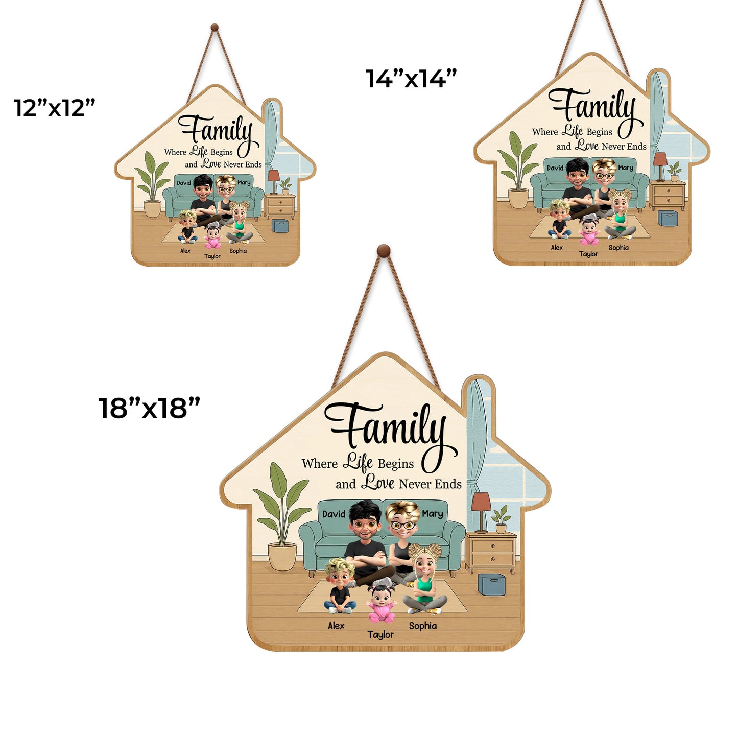 Family Where Life Begins And Love Never Ends, Sofa And House