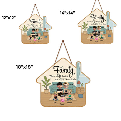 Family Where Life Begins And Love Never Ends, Sofa And House