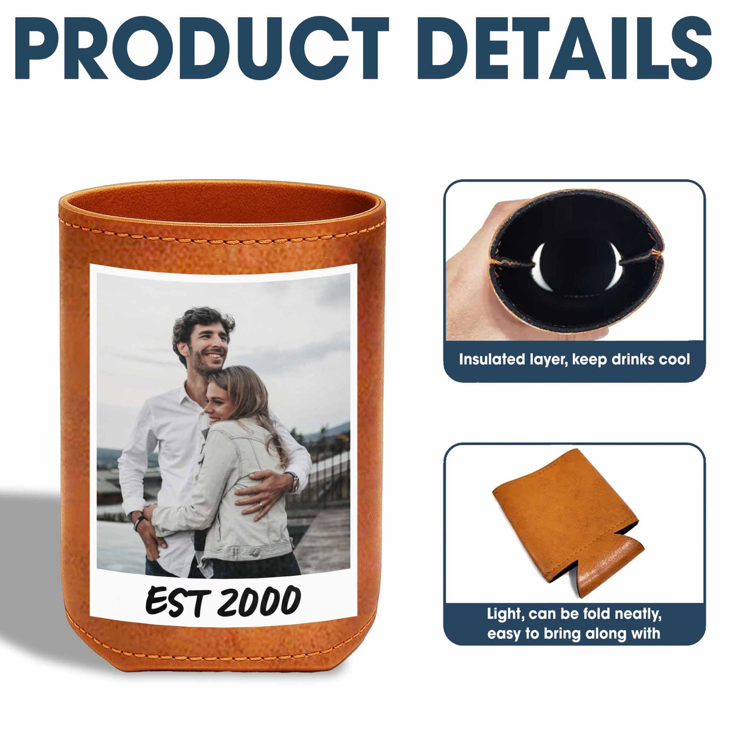 Capturez vos moments spéciaux - Glacière en cuir personnalisée - FAM058_LECOO