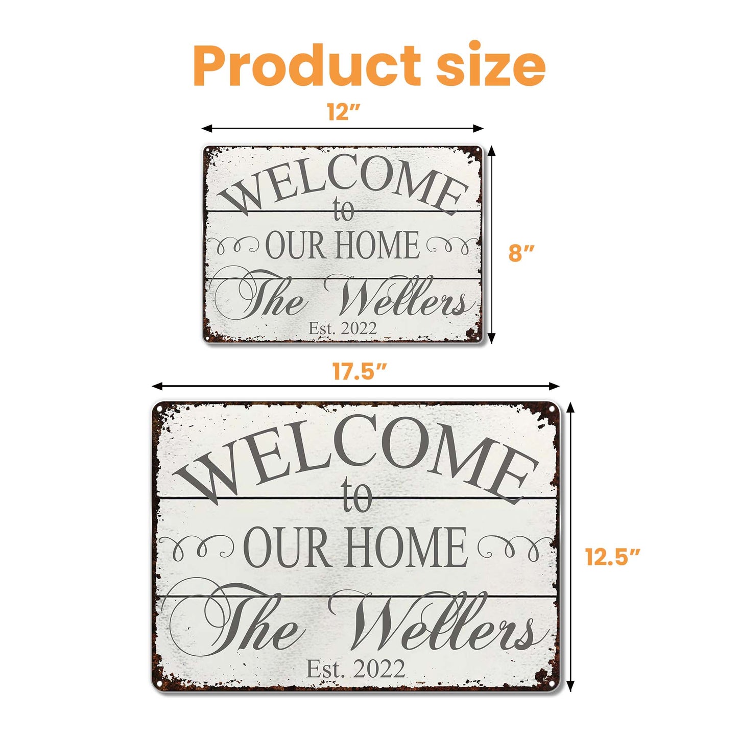 Welcome To Our Home Rustic Metal Sign