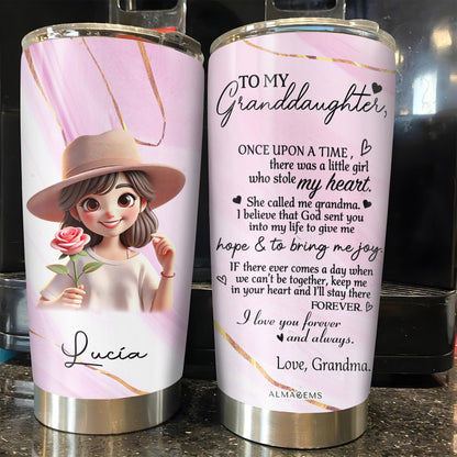 To My Granddaughter Love Grandma - Personalized Custom Stainless Steel Tumbler 20oz 30oz - FAM066_TB