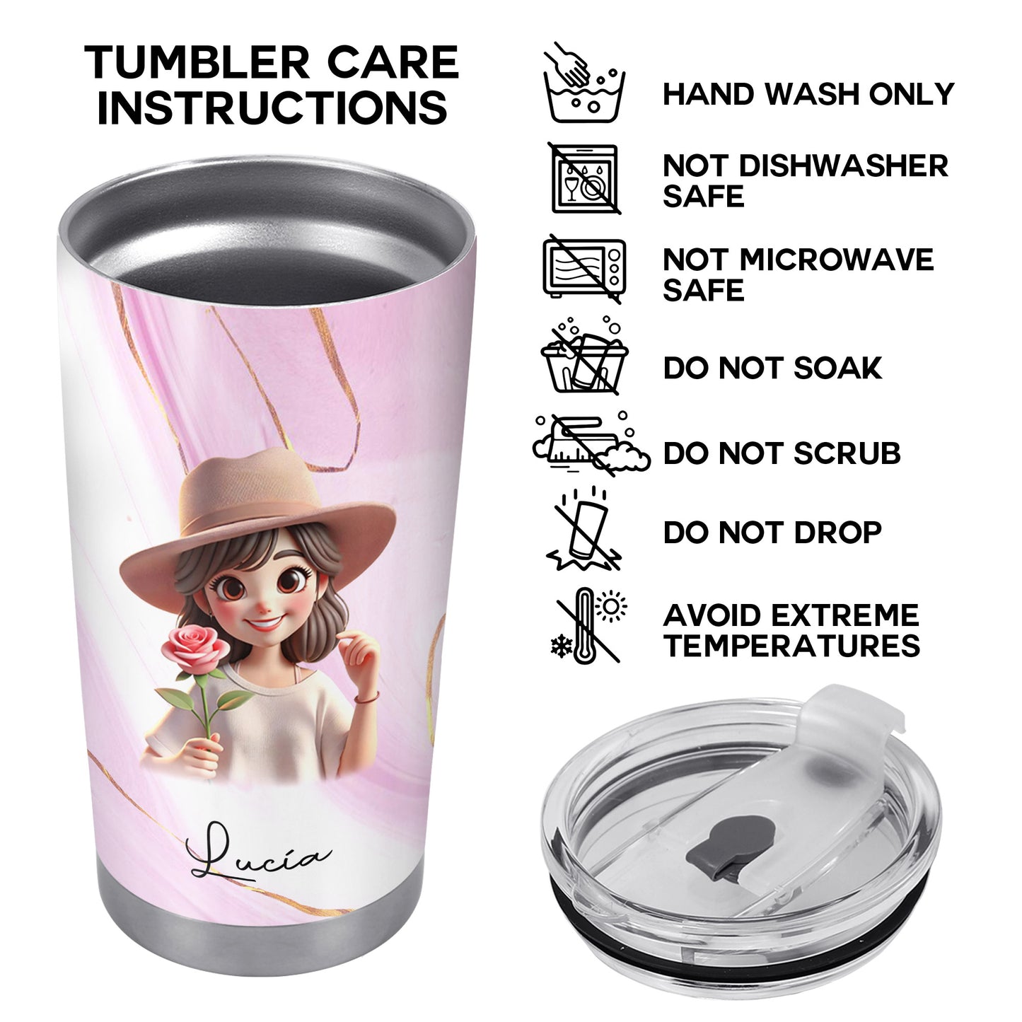 To My Granddaughter Love Grandma - Personalized Custom Stainless Steel Tumbler 20oz 30oz - FAM066_TB