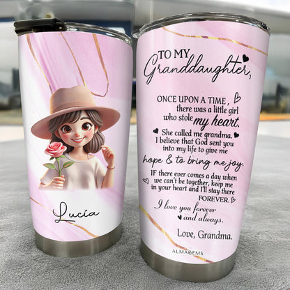 To My Granddaughter Love Grandma - Personalized Custom Stainless Steel Tumbler 20oz 30oz - FAM066_TB