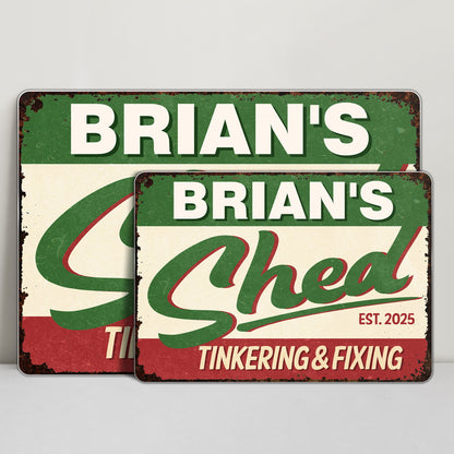 Panneau « Rénovation et réparation de hangar » - Panneau en métal personnalisé - FAM071_MSIGN