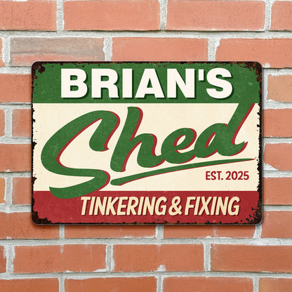 Panneau « Rénovation et réparation de hangar » - Panneau en métal personnalisé - FAM071_MSIGN