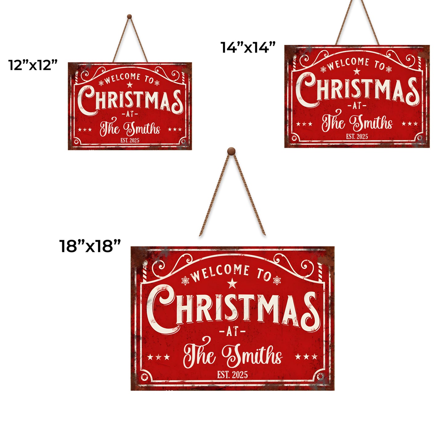 Welcome To Christmas, Swirl Patterns And Stars Decor