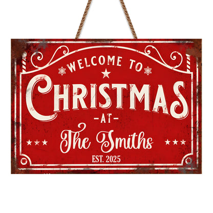 Welcome To Christmas, Swirl Patterns And Stars Decor