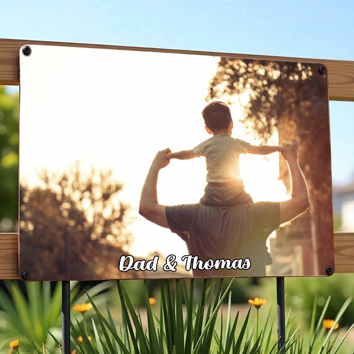 Cherish These Moments, Capture Every Memory, Father And Child - Personalized Metal Sign - FAM076_MSIGN