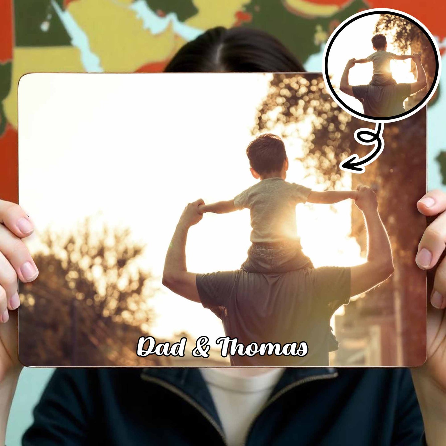 Cherish These Moments, Capture Every Memory, Father And Child - Personalized Metal Sign - FAM076_MSIGN