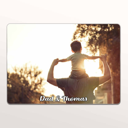 Cherish These Moments, Capture Every Memory, Father And Child - Personalized Metal Sign - FAM076_MSIGN