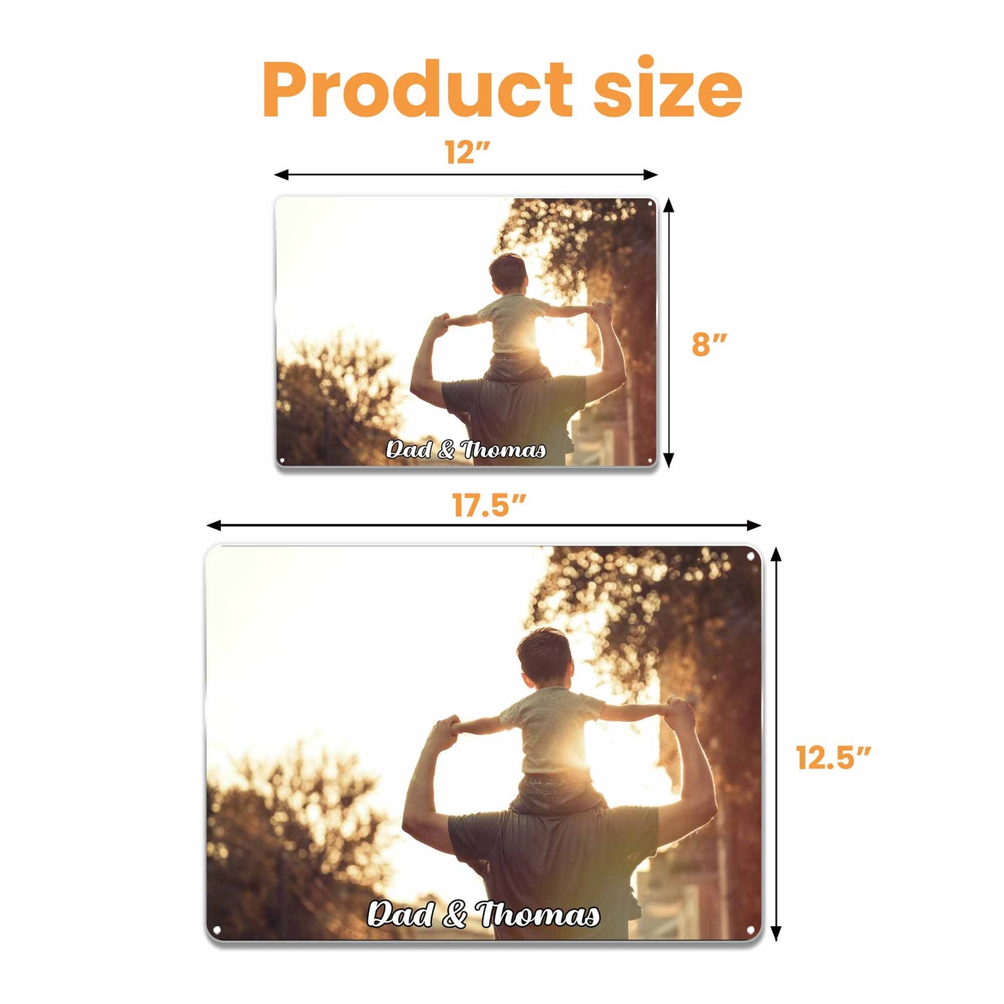 Cherish These Moments, Capture Every Memory, Father And Child - Personalized Metal Sign - FAM076_MSIGN