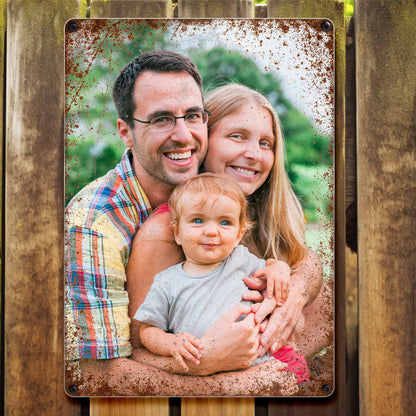 Custom Family Photo, Cherished Memories Together - Personalized Metal Sign - FAM077_MSIGN