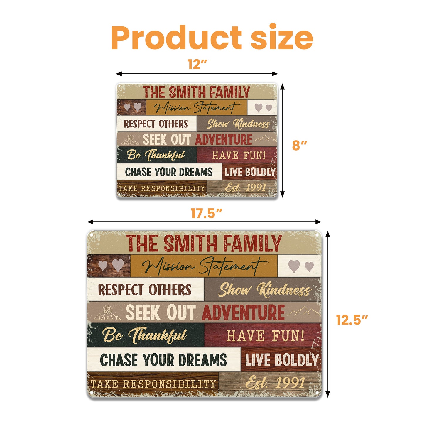 Respect Others And Show Kindness Family Sign With Hearts And Mountains