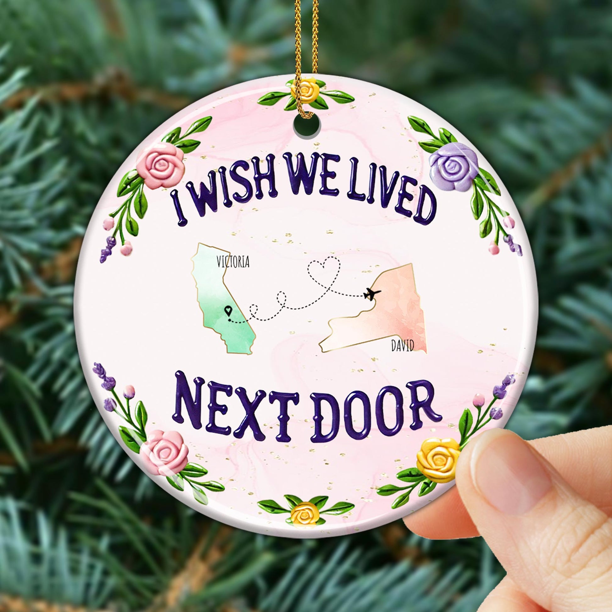 I Wish We Lived Next Door Custom Ornament